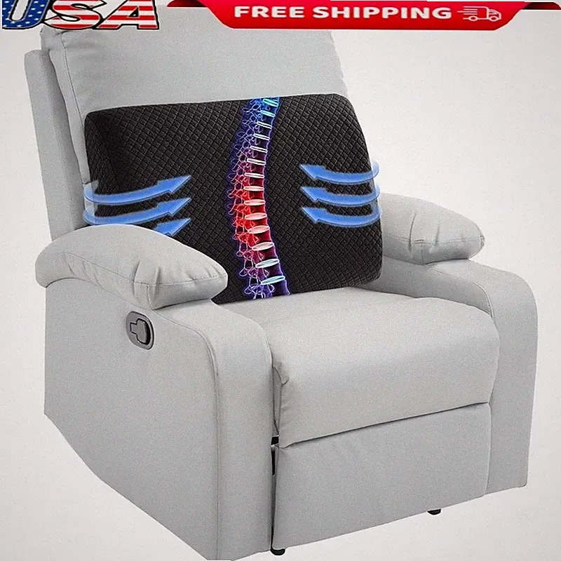 Ergonomic Memory Foam Lumbar Support Pillow Recliner Chair Back Pain Relief New