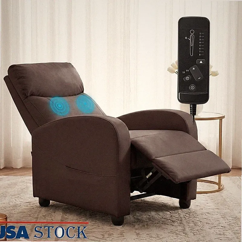 Ergonomic Recliner Chair Comfort PU PVC Manual Recline Space-Saving Living Room