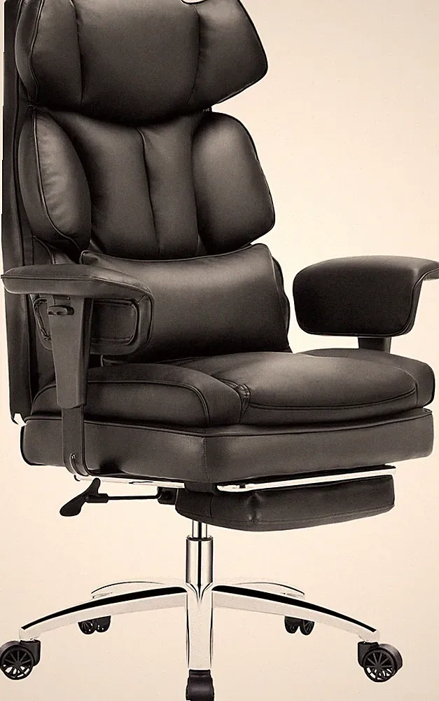 Executive Reclining Home Office Desk Chair Ergonomic w/ Footrest Lumbar Support