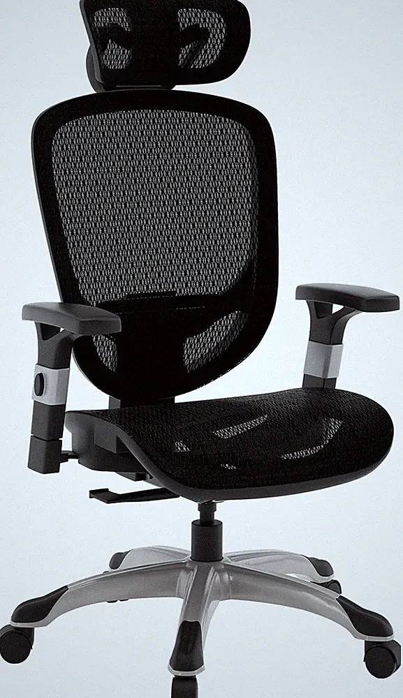 Hyken Ergonomic Task Chair, Mesh, Ergonomic, Lumbar Support, Swivel, Black