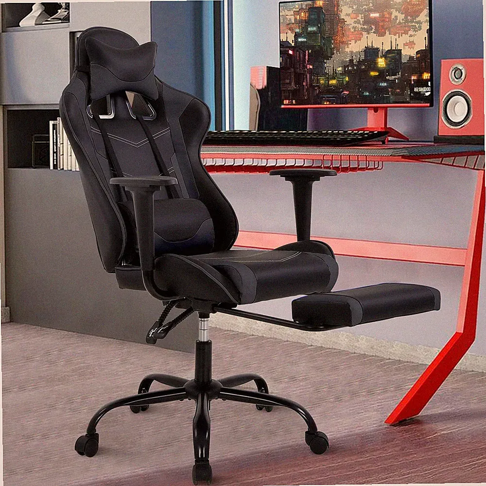 PC Gaming Chair Computer Chair PU Leather Recliner with Lumbar Support Headrest