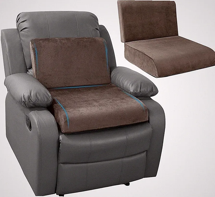 Recliner Seat Cushion with Lumbar Supportive Pillow Non-Slip Seat Cushion