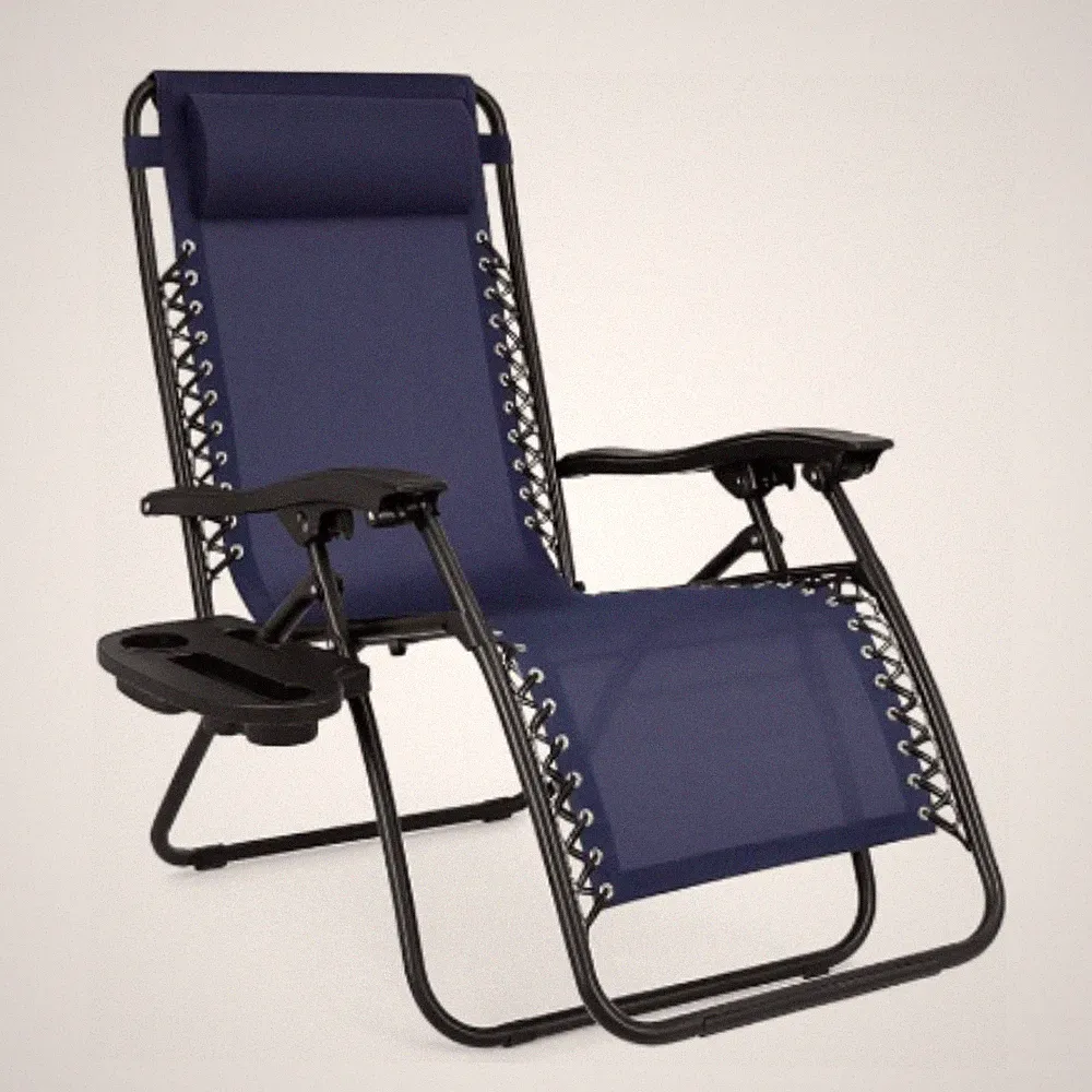 Zero Gravity Chair, Adj Reclining W/ Pillow & Cup Tray, Foldable for Camping