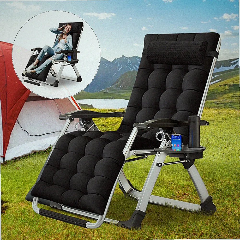 Zero Gravity Chair Soft Padded Lounge Chair w/Cup-holder&Headrest Recliner Chair